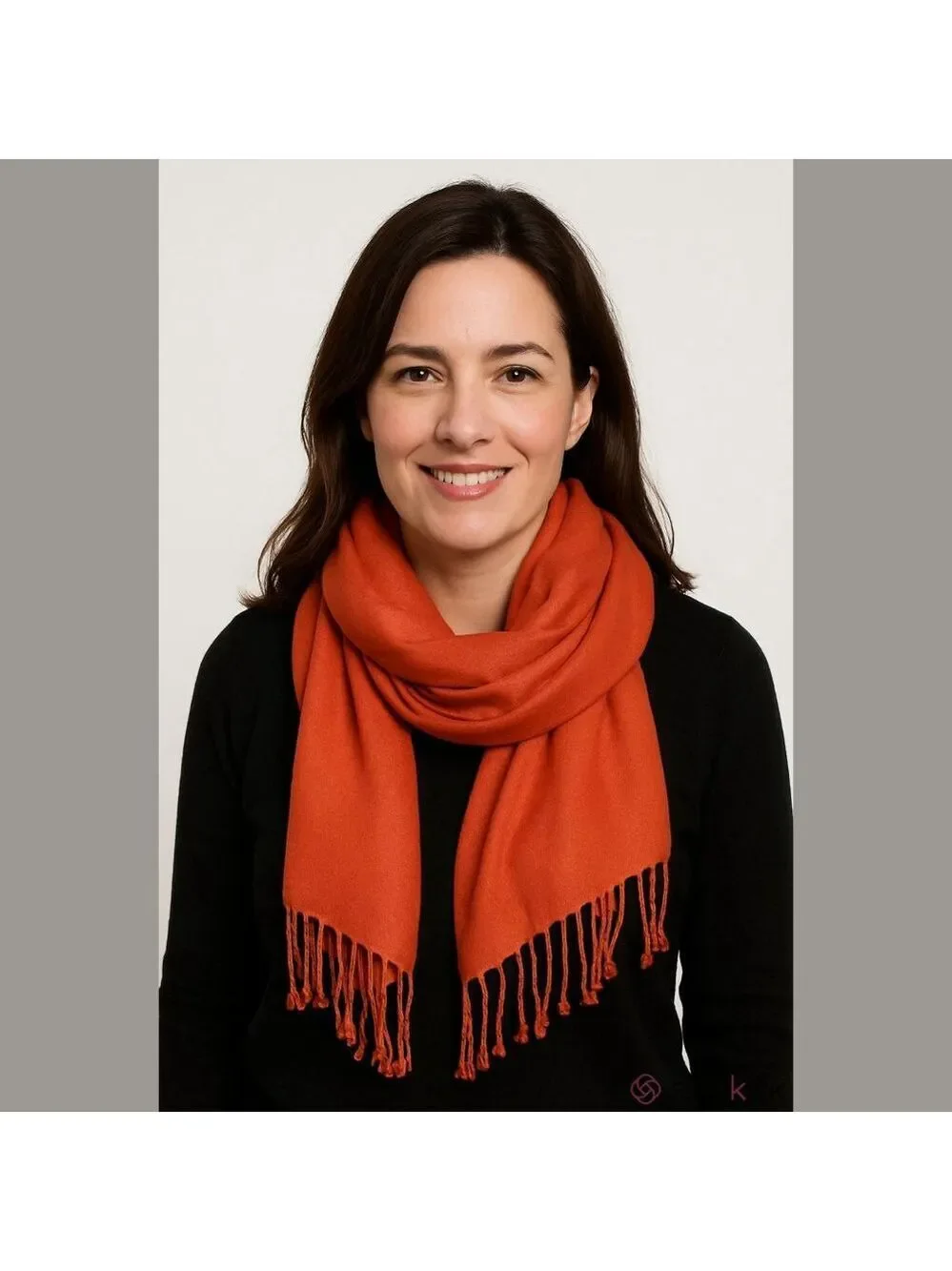 Orange Pashmina Silk Scarf Women